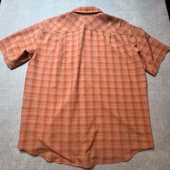Orvis Men's Classic Collection ORANGE Plaid Short Sleeve Button Shirt Mens XL - Picture 5 of 7